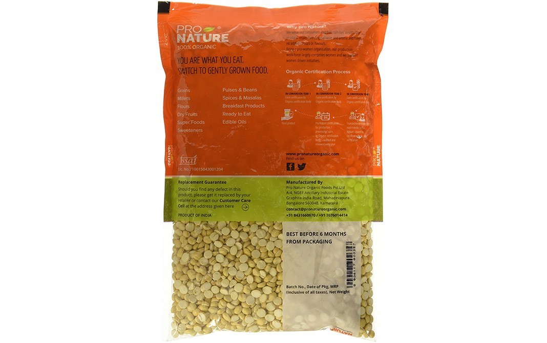 Pro Nature Organic Roasted Channa Dal   Pack  500 grams